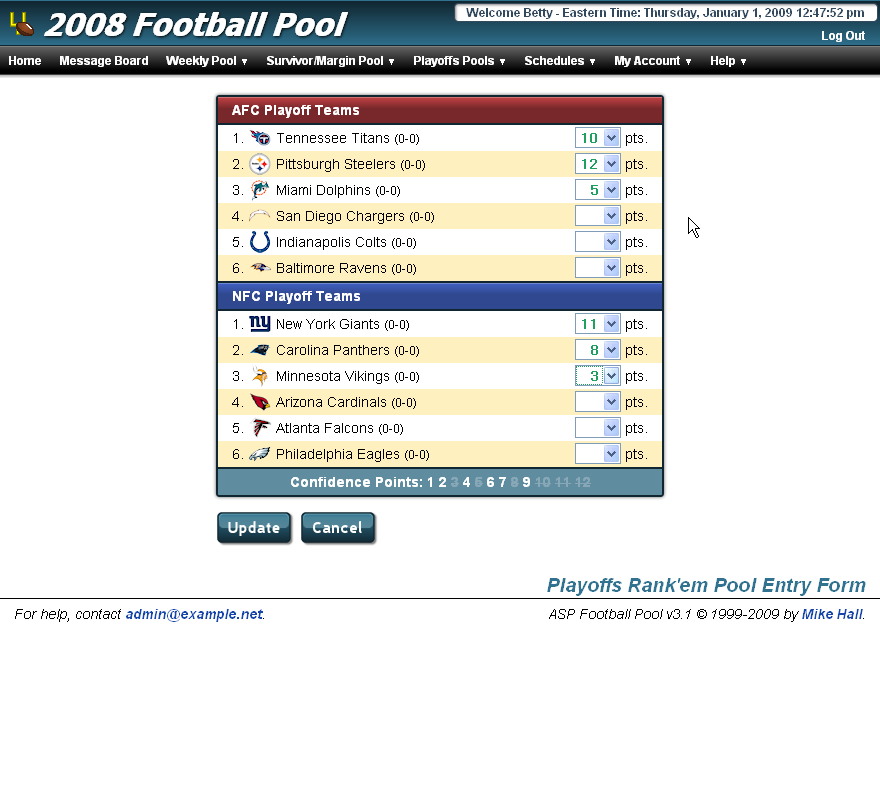 ASP Football Pool